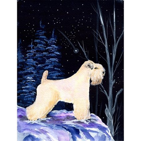 PATIOPLUS Starry Night Wheaten Terrier Soft Coated Canvas Flag - House Size; 28 x 40 in. PA759049